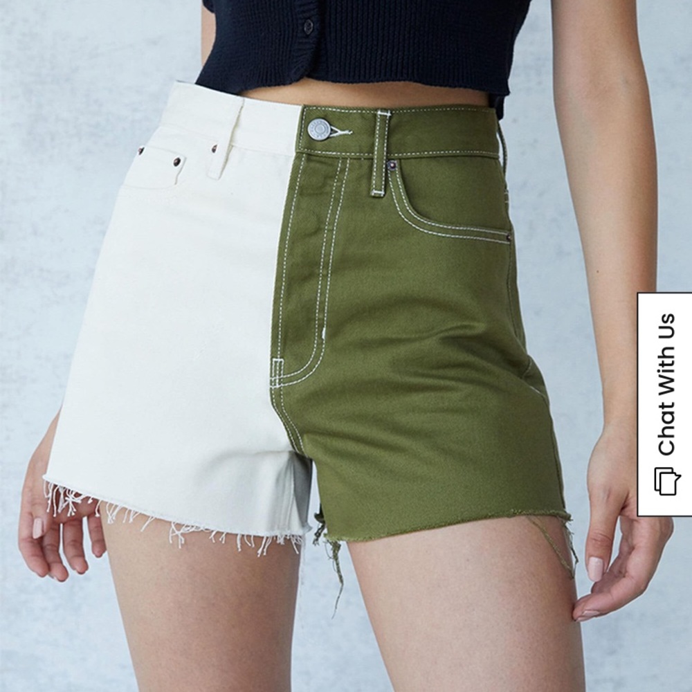 Spiced Olive/White Denim Short